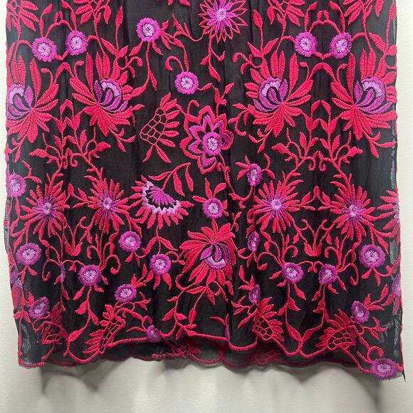 Adrianna Papell Floral Lace Embroidered Sheath Dress Sheer Sleeves Plus Size 14 - Picture 5 of 13